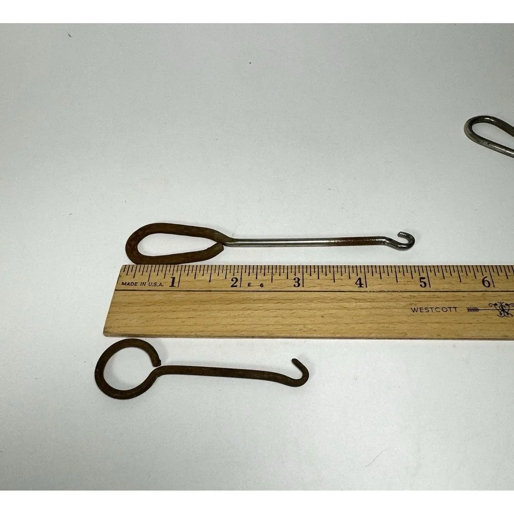 Lot Of 5‎ Antique Metal Button Hooks Shoes Spats Americana Folk Decor